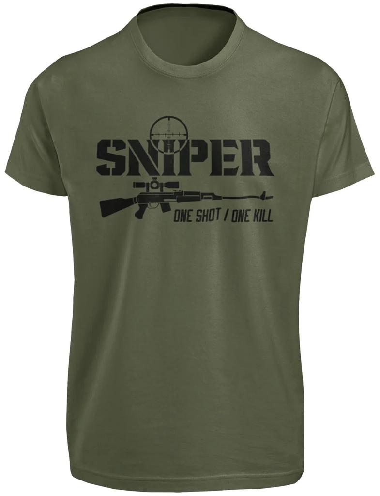 Sniper One Shot One Kill Military Patriot Special Forces TShirt 100 Cotton ONeck Short Sleeve Summer Casual Unisexs Tshirt