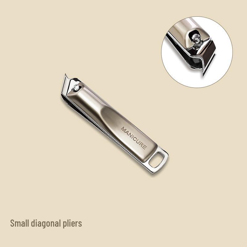 Champagne Nail Clipper Set: 3-Piece Iron Box with Flat-Mouth Clippers & Rotating Package for Nail Care