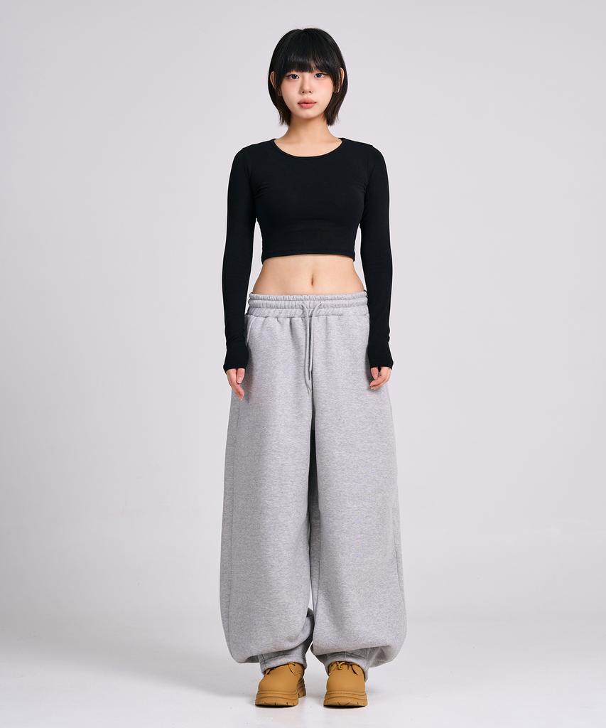 Osillos D18 Triple Pintuck Balloon Sweatpants_Melange