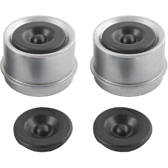 4pcs 1.98" Trailer Axle Dust Cap Cup Grease Cover Hub with Extra 4 Rubber Plugs for Most 2000 to 3500 Pound Axles Dexter Trailer Dexter EZ Lube