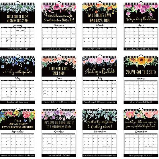 2026 Calendar for Women,Fuck It Calendar 2026,Tired Women Calendar,Funny party gift Home Office Wall Calendar - Funny Monthly Calendar Gift for