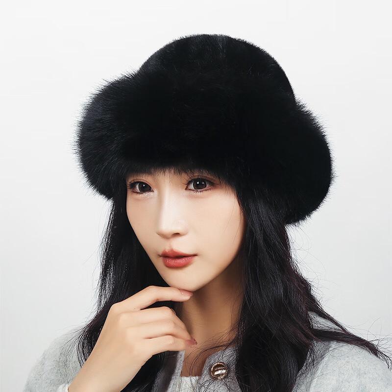 ZHENYUEQI Winter Faux Fur Bucket Hat Adjustable
