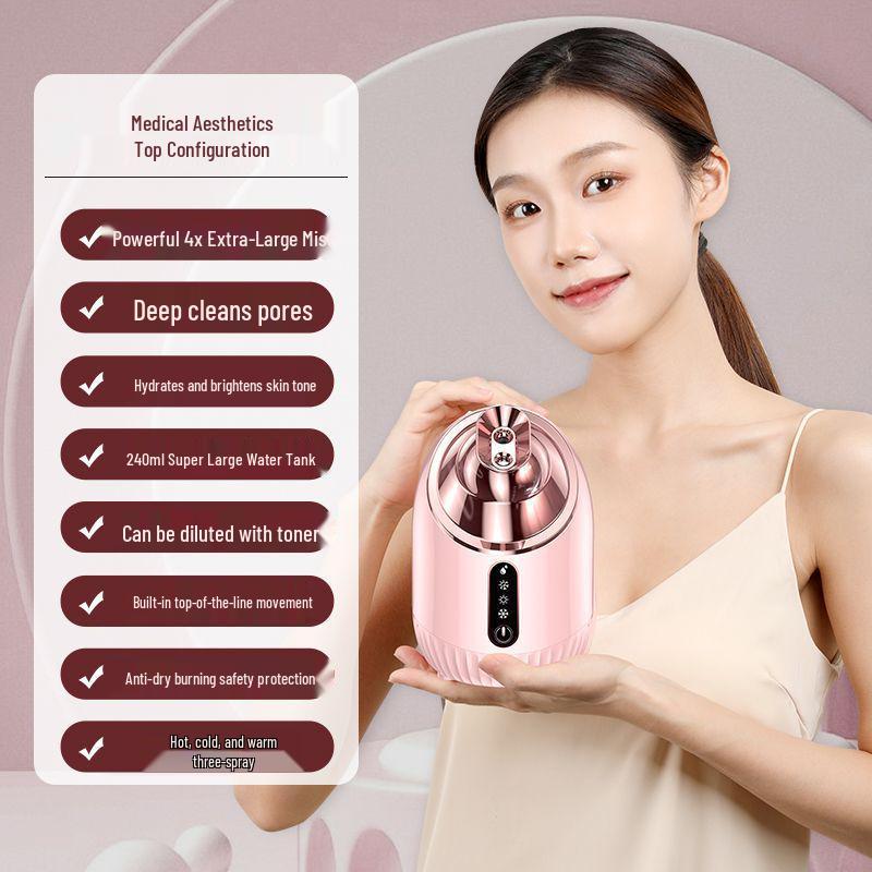 Nano Mist Facial Steamer & Humidifier - Hot/Cold Dual Spray Hydrating Device