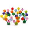 Non-Toxic Small Building Block 4 Petal Flowers Flower Stem Plant Landscape Flower Bed Ornament Compatible With Lego Garden 3741 33291