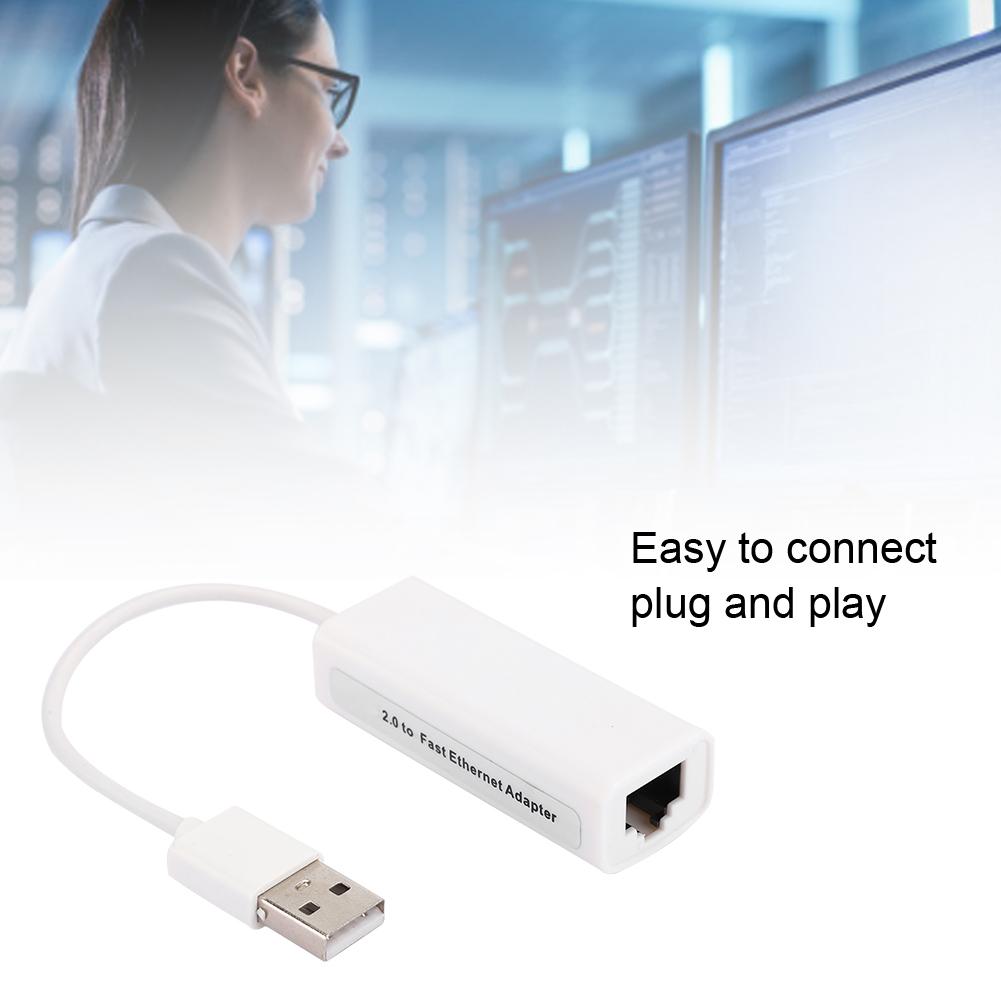 USB2.0 Ethernet Adapter RJ45 White ABS RTL8152B Chip Computer External Network Card