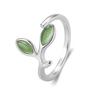925 Silver Foliage Adjustable Rings For Women Girls Wedding Ring Luxury Jewelry Accessories