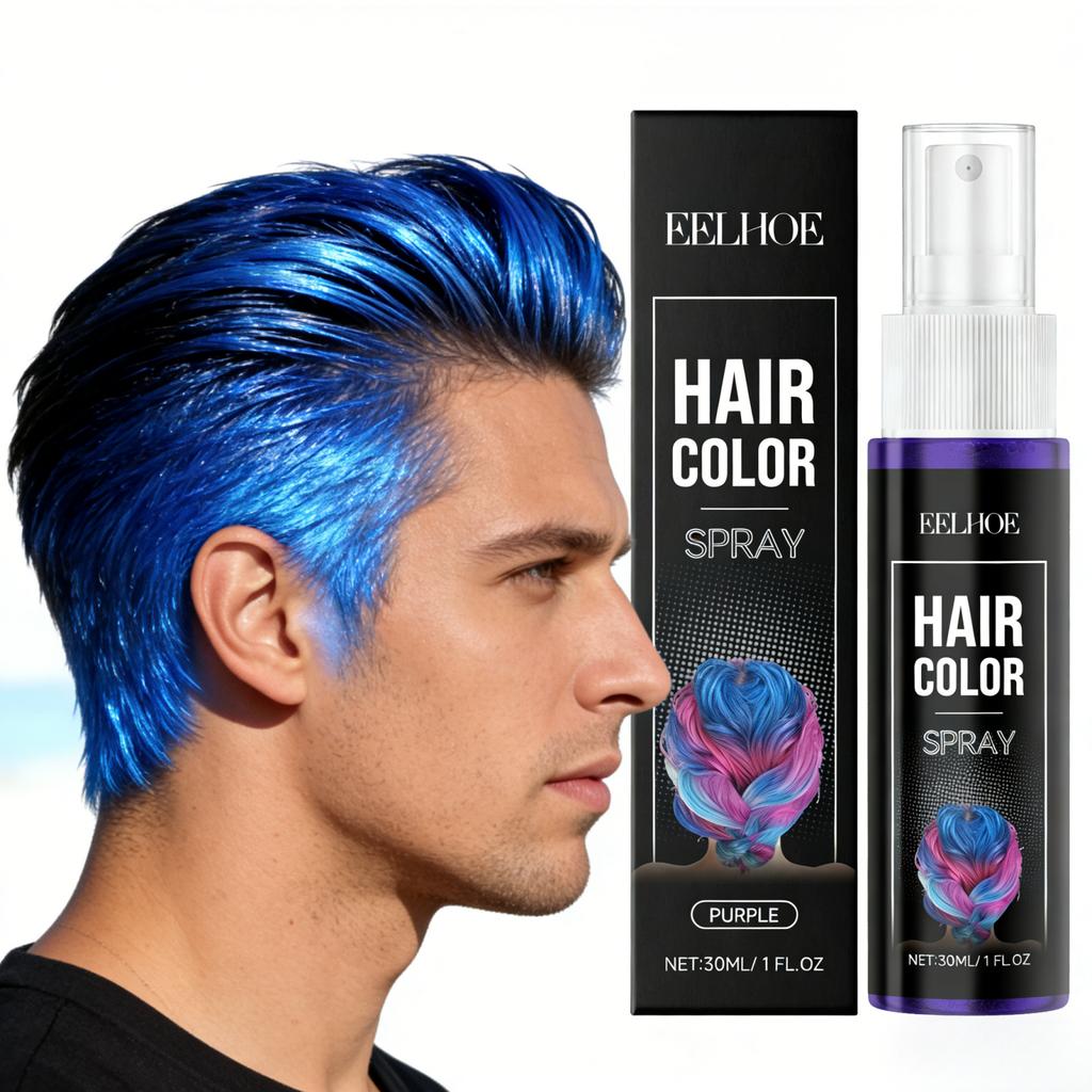 EELHOE Colored Hair Spray Temporary Colors Carnival Purple Blue Hair Dye Hair Styling Multi Color One-Time Use Hair Color Spray