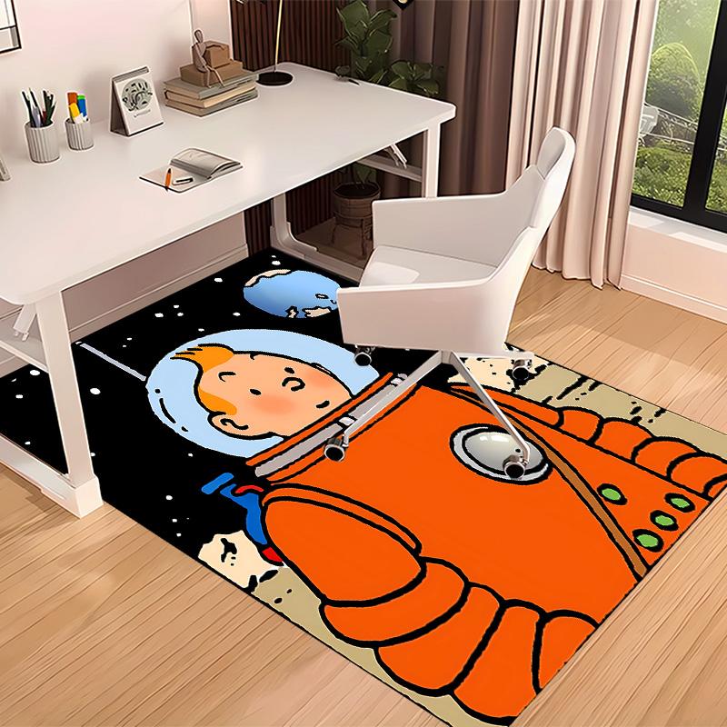 The Adventures of Tintin Printed Absorbent Washable Carpet, Non-Slip Bathroom Mats, Kitchen Rugs, Yoga Mat,Living Room Entrance, Camping Picnic Rugs