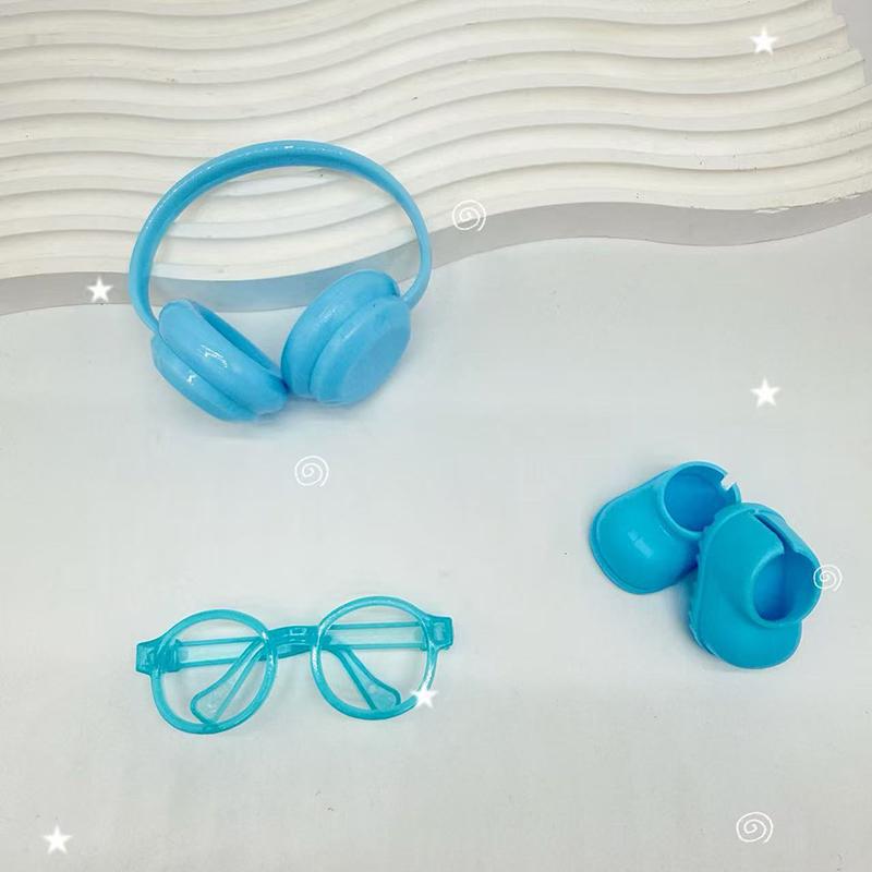 3 Adet/Set 15-17cm Bebek Kıyafeti Aksesuarları İçin Uygun Mini Gözlük Ayakkabı Kulaklık Kendin Yap Aksesuarları Çocuk Oyuncakları Hediyeler