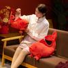New Year Koi Dolls with Fish Pendants Every Year, Pillow Decoration for Spring Festival Annual Meeting Gifts Red Plush Dolls