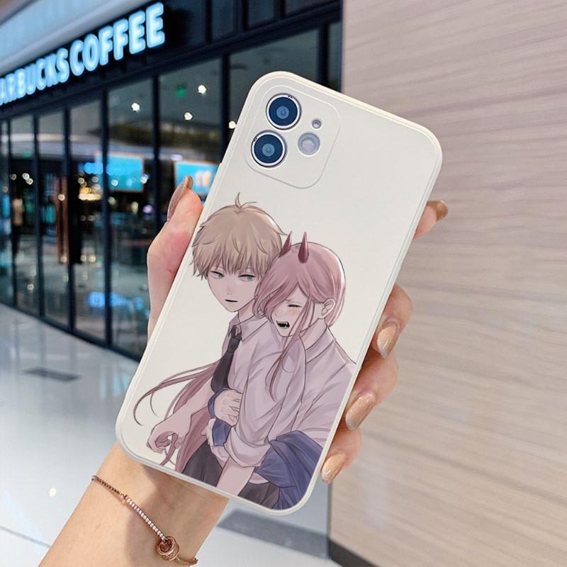 Japan Chainsaw Man Phone Case For IPhone 14 11 12 13 Pro Max X XR XSMax 6 6S 7 8 Plus SE 2022 Soft Square Color Phone Cover