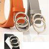 Double Ring Buckle Belts Simple Solid Color PU Leather Waistband Classic Jeans Pants Belt Dress Coat Girdle For Women
