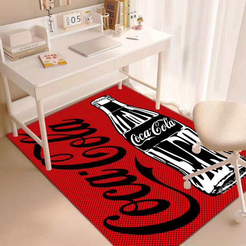Christmas Gift Halloween Themed Cola Beverage Coca Cola Carpet Is Suitable for Living Room and Bedroom Doormats Office Balcony Decorative Carpet V27