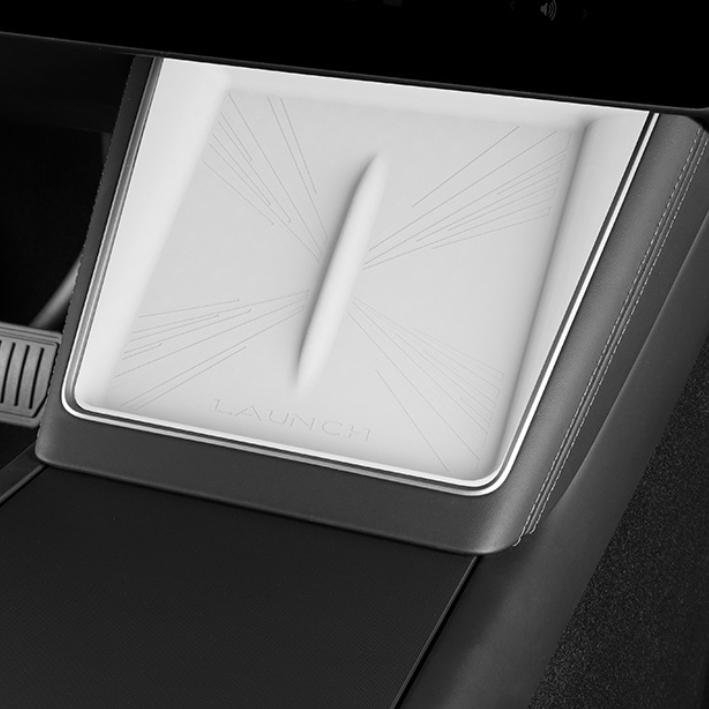 for Tesla New Model Y Juniper/Launch 2025 Wireless Charging Pad Anti-skid Cover Plaid Silicone Car Phone Non-slip Charger Mat