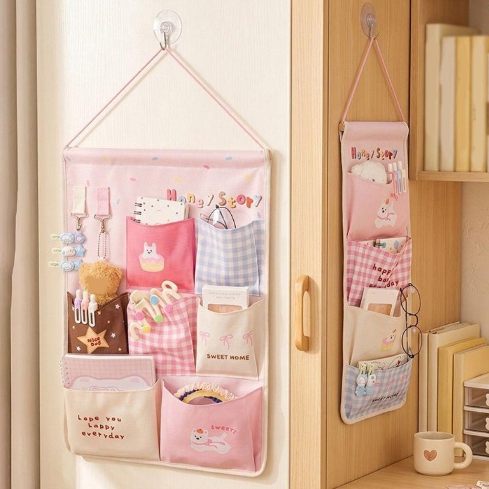 Large Capacity Wall Hanging Storage Bag 4/7 Pockets Socks Storage Bags Sundries Storage Bag Office
