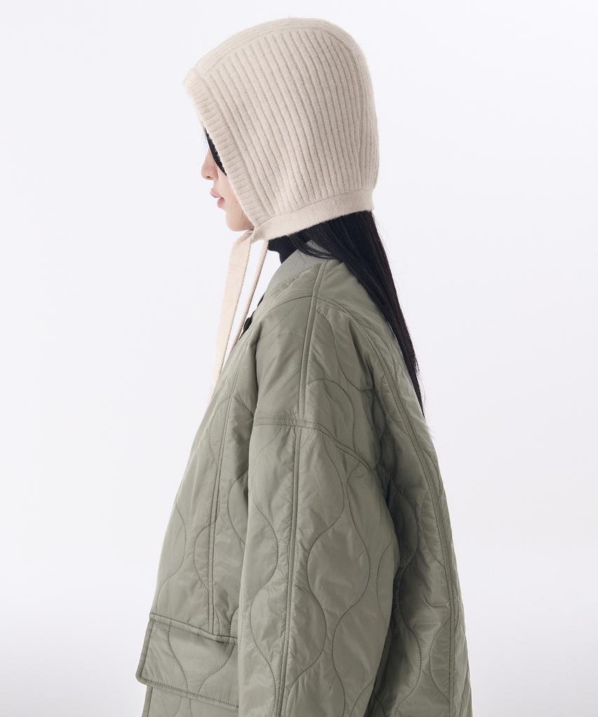MUSINSA STANDARD WOMAN Women'S Knit Tie Bonnet [Cream]