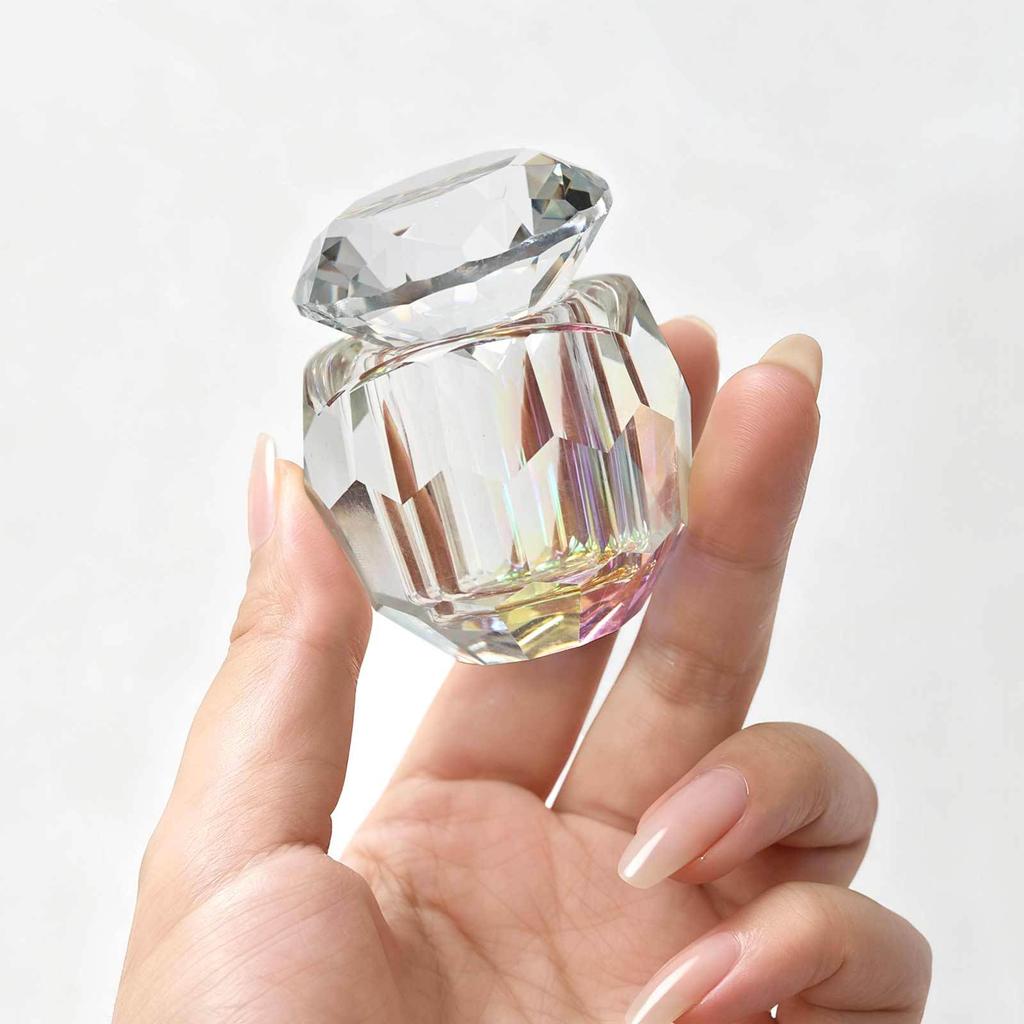 Artistic Multifunctional Nail Tool Organizer Highly Grade Artificial Crystal Glass Dish With Light Refracting Design