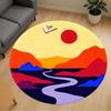 1pc Sunset Landscape Round Chair Mat Office Area Rug - Non-Slip, Floor Mat for Office, Bedroom, Ideal Home Decor Gift P0105001