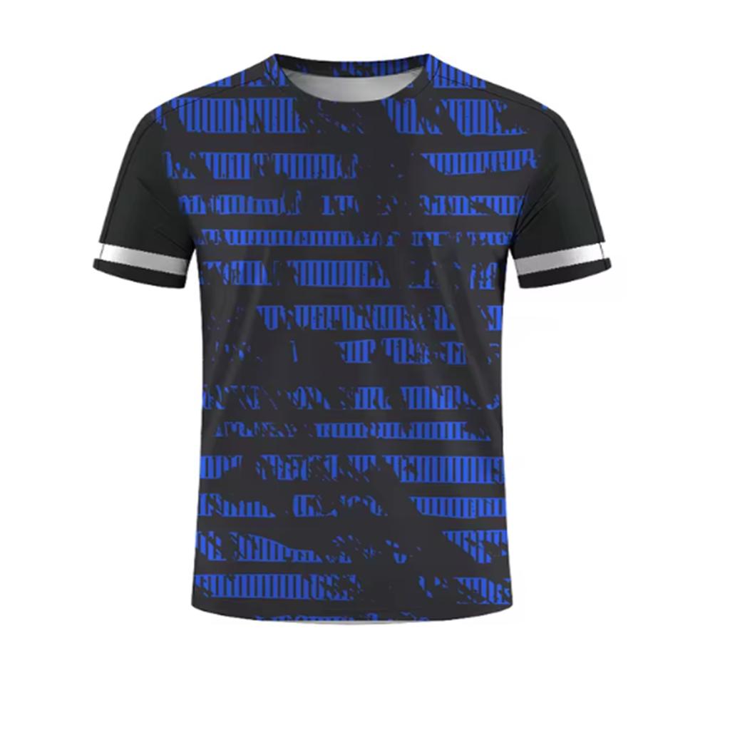 Men's 3D printed striped print breathable casual comfortable loose men's clothing sports T-shirt