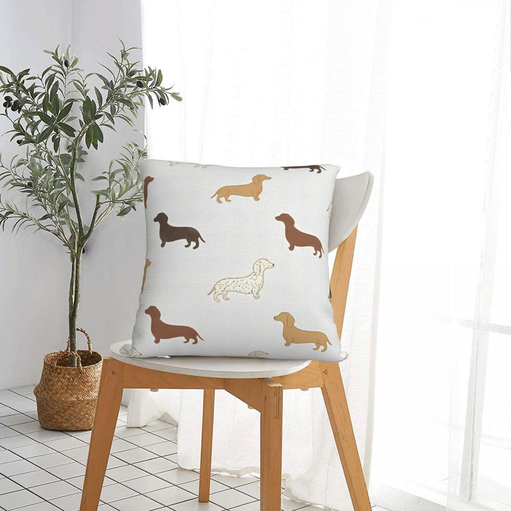 Dachshund Dog Square Pillow Case Cushions for Sofa Cute Animal Creative Cushion Covers