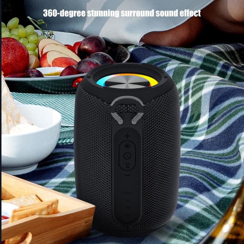 Portable Bluetooth-compatible Speaker IPX6 Waterproof Supports Multiple Playback Modes for Party Travel