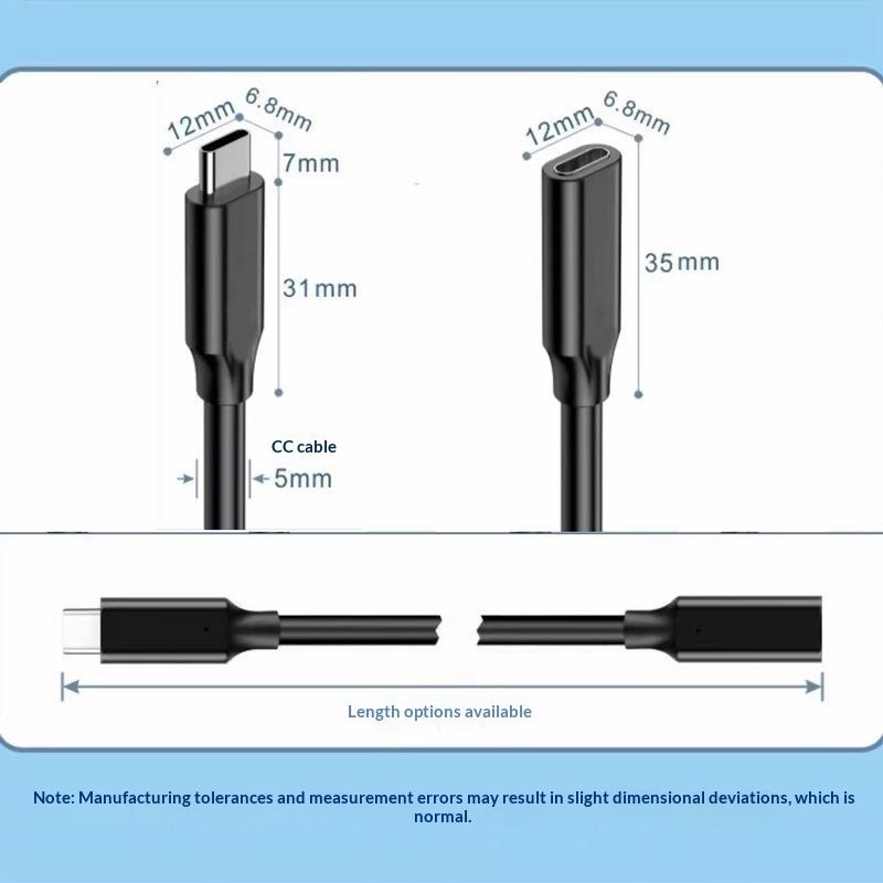 Usb3.2 Extension Cable Type C 20Gbps Extender Cord Usb3.2 Gen2*2 Usb C Male To Female Data Cable For Pc Laptop