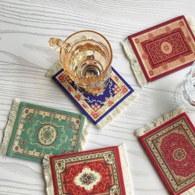 Retro Pattern Desk Cushion Table Decor Persian Style Cup Pads Table Mat Coaster Placemat