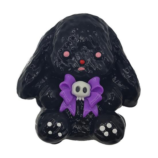 Halloween Animal Squeeze Toy Glossy Flocking Cartoon Dog Rabbit Stress Relief Pinch Sensory Toy Kids Adults Soft TPR Calming Stress Ball Fidget Toy