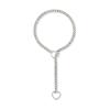 Love Heart Necklace Personality Punk Rock Silver Color Slip Chain Ring Slipchain Choker Collar for Women Men Jewelry Gifts