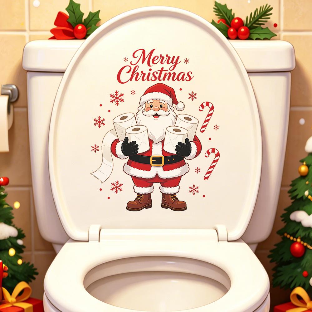 Merry Christmas - Fun Stickers - Santa Claus - Bathroom - Toilet Decoration - Wall Decor