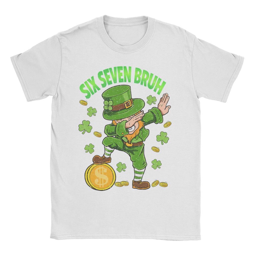 Funny Meme Six Seven Bruh St Patricks DayUnisex T Shirt Tees Short Sleeve O Neck TShirts Cotton Graphic Printed Clothes