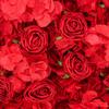 3D Classic Red Flower Wall Burgundy Artificial Rose Fabric Floral Wall Outdoor Party Wedding Backdrop Decor Window Display