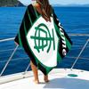 1PC Custom Name Beach Towel Green Shield America Design Beach Towel, Suitable for Camping, Travel, Beach Accessories, Super Absorbent, Family Gift