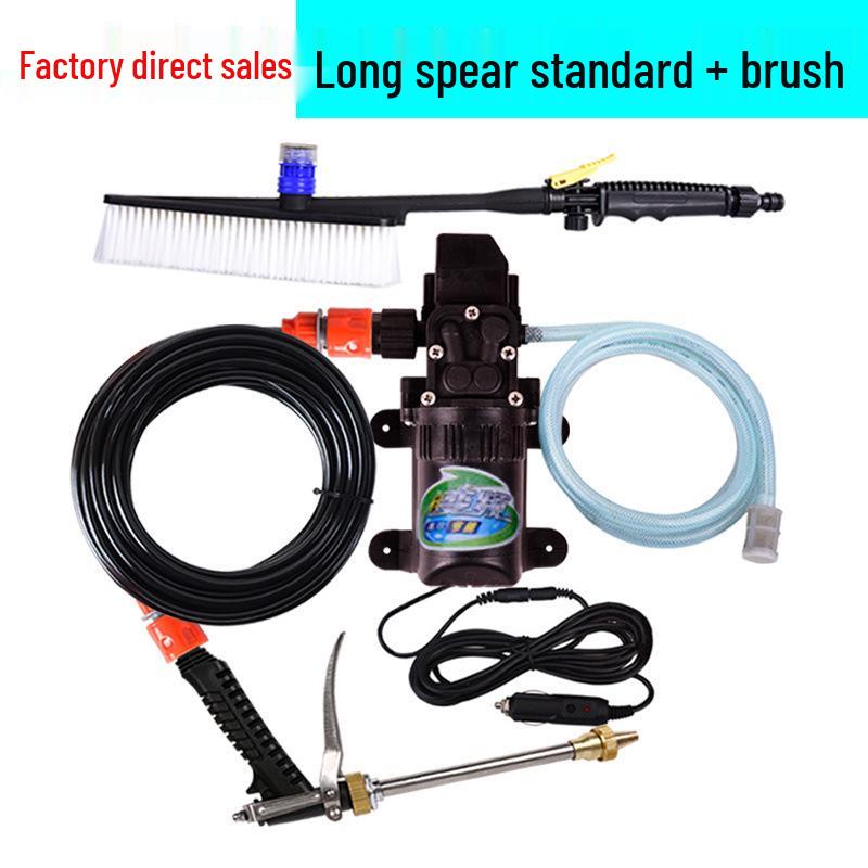 12V Portable High-Pressure Car Washer with 220V Electric Water Pump and Brush