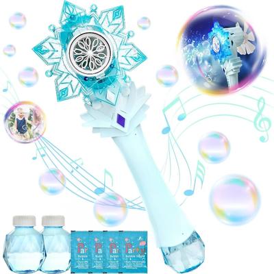 Princess Snowflake Magic Bubble Blower Wand Machine Kids Toy Gun