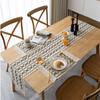 Bohemian Table Runner,Rustic Linen, Boho Table Runners,Braided Striped, Handmade Table Runners with Tassel for Wedding, Dinning