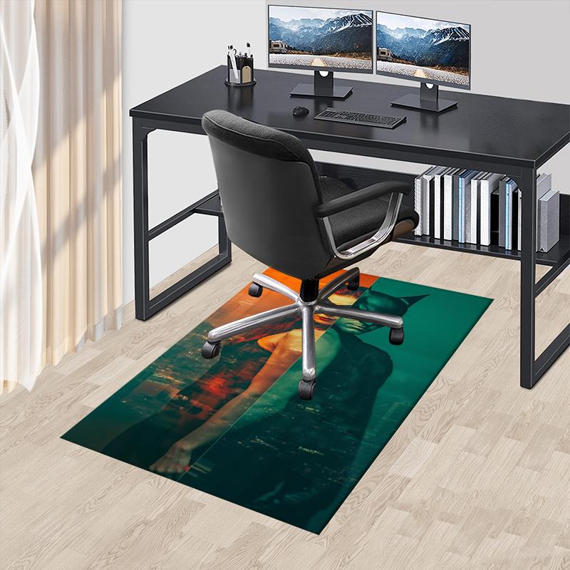

Batman,Catwoman Office Carpet Chair Mats, Home Decor Dormitory Floor Protector With Anti-Skid Backing, Large Area Coverage, Christmas Decora 60cm by 90cm