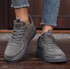 2025 Trendy Unisex Plus Size Thick Sole Leather Board Shoes - Versatile Campus Sports Style Casual Footwear