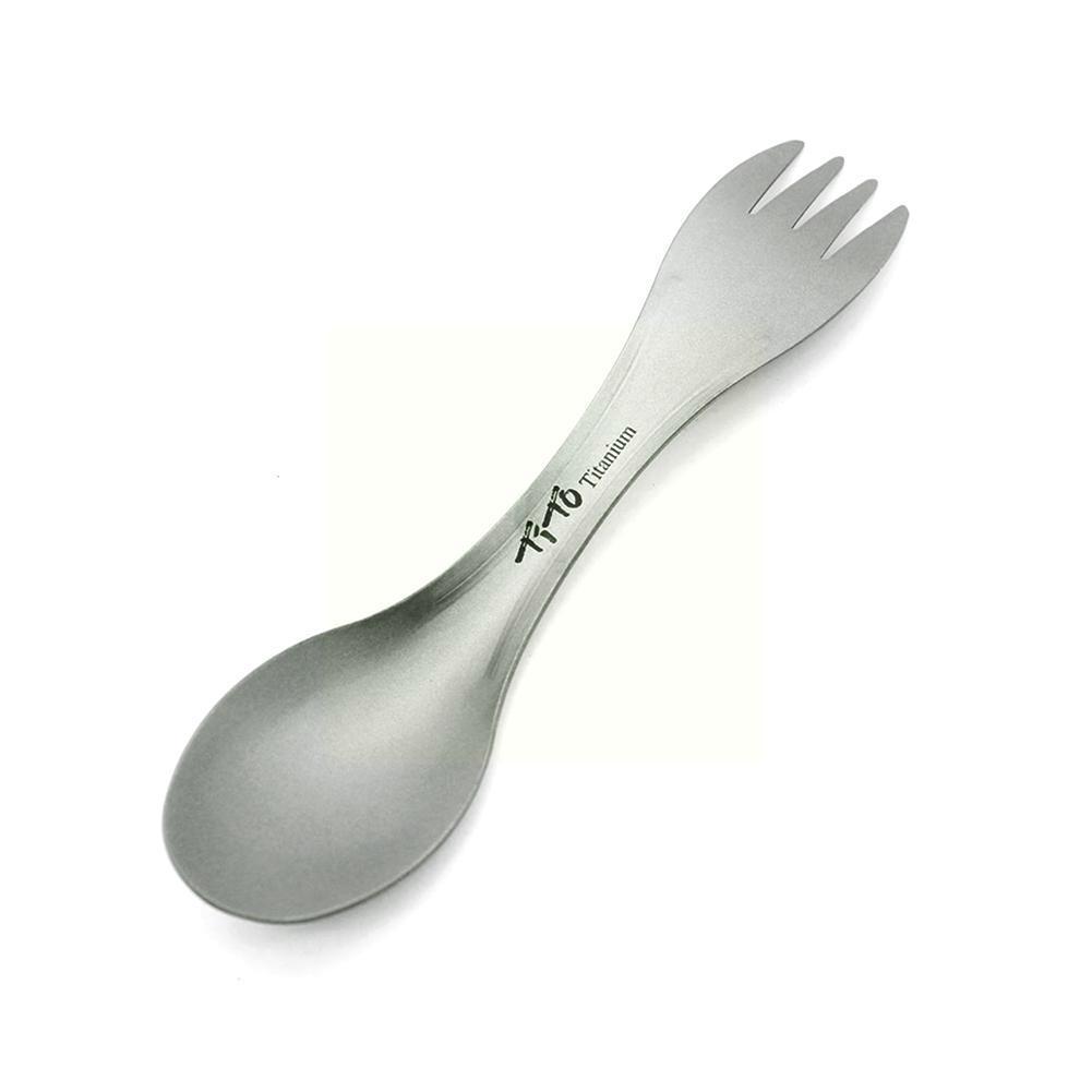 Outdoor Camping 2 In 1 Hiking Diet Tools Picnic Barbecue Alloy Too Titanium Fork Alloy Spoon Spoon Fork J6O3