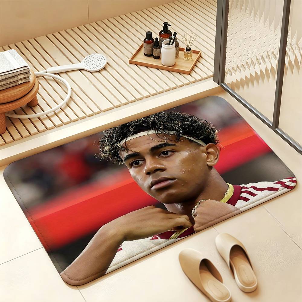 L-Lamine Yamal 19 Wonderkid Soft Comfortable Short Plush Rug Carpet mat Anti‑Slip Floor Mat Machine Washable Home Decor