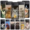 Funny Animal Cat Phone Case For Samsung Galaxy Z Flip3 Flip4 Flip5 Case Shell For Z Flip 3 4 5 6 7 Hard Folding Cover