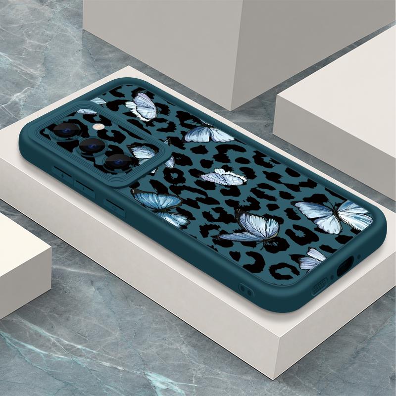 Bowknots Leopard Case For Samsung Galaxy A57 A37 A27 A17 5G A56 A36 A26 A16 A55 A54 S21 FE S22 S23 S24 Plus S25 S26 Ultra Shockproof Bumper Cover