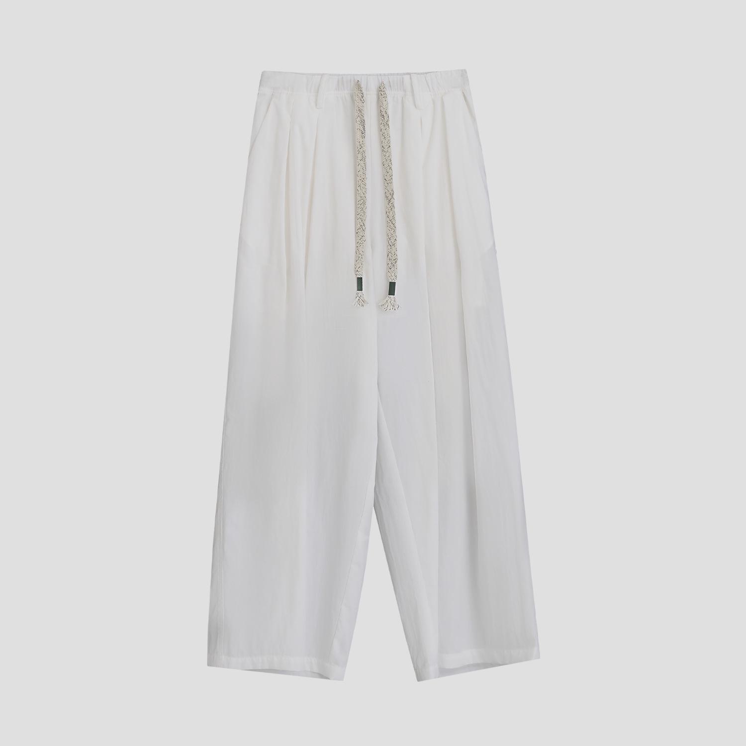 Summer 2026 Women s Lyocell Wide-Leg Color-Block Drawstring Pants Medium