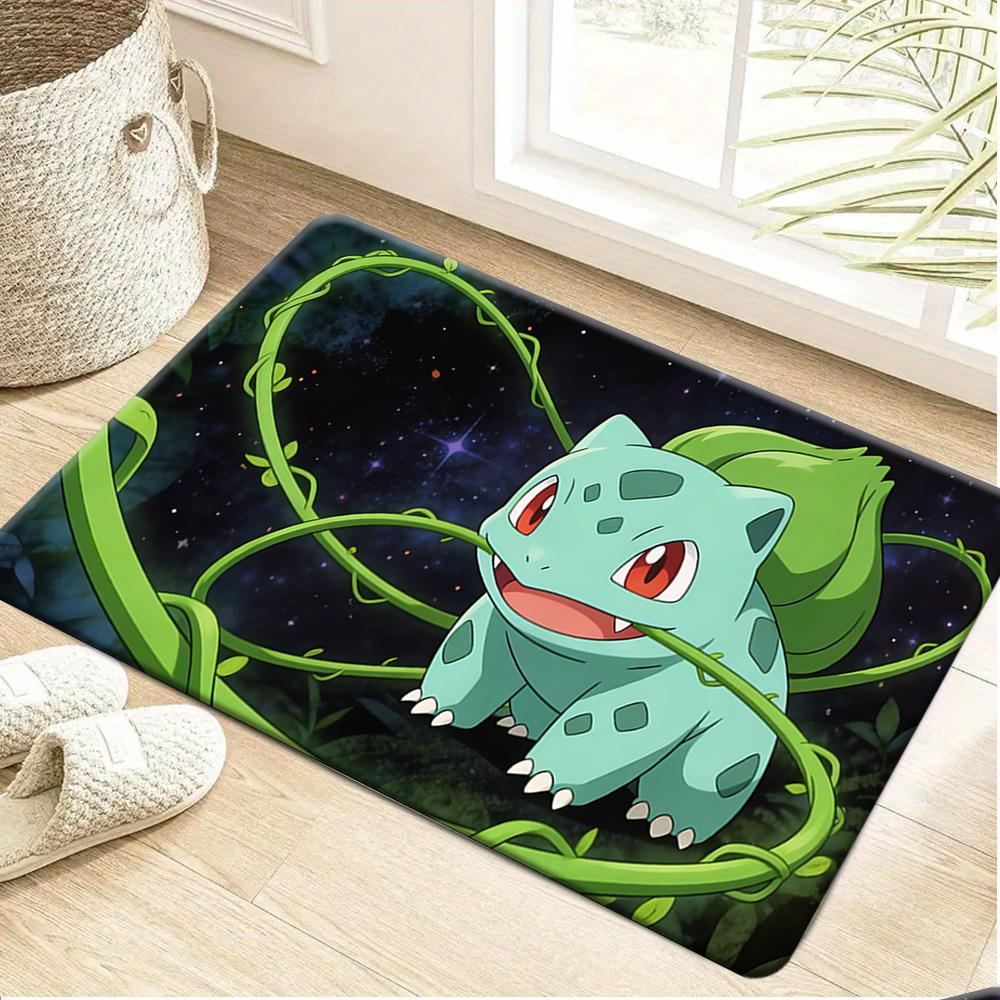 Ash Ketchum and Fire Tiger Pokemon Battle Print Non-Slip Doormat Soft Floor Mat 40x60cm