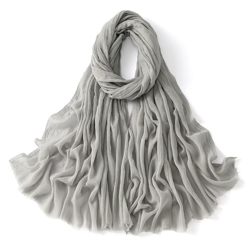 Summer new light and breathable large size scarf hot-selling popular solid color simple and versatile ethnic headscarf women