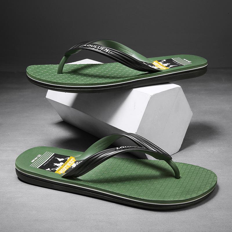 

Summer beach flip-flops casual men s pinch slippers men wear non-slip clip drags men 44 армія зелений колір