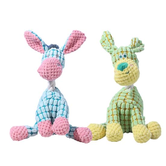 2Pcs Dogs Plush Toys Indestructible Dog Toys Interactive Squeaky Stuffed Animals for Aggressive Chewers Small Medium Large Breeds Puppy Teething Toy