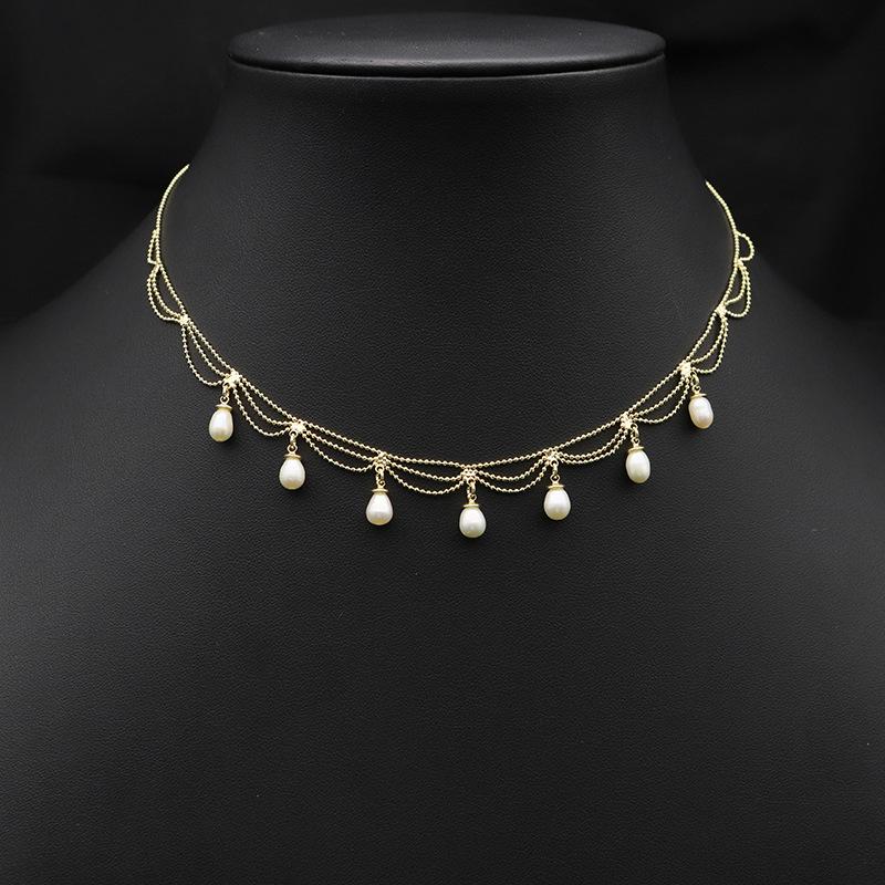 Natural Freshwater Pearl Necklace Women Versatile French Vintage Fashion Light Luxury Elegant Temperament Sweater Chain Pearl