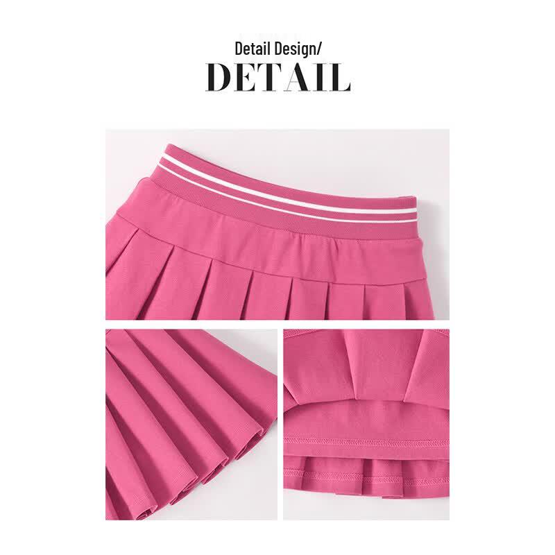FivePlus Girls' Short Sleeve Top & Pleated Skirt Set