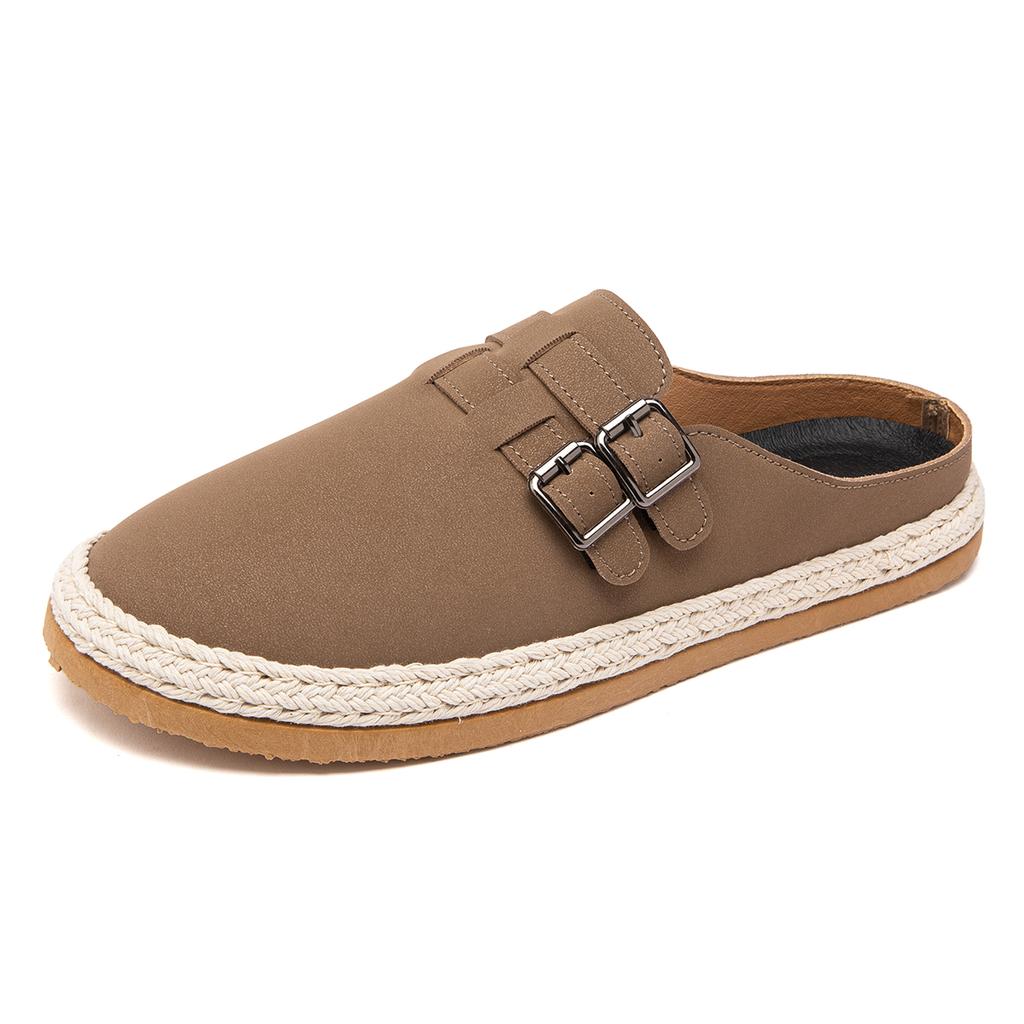 Platform Mules Man Open Back Casual Shoes Half Shoes For Men Backless Loafers Slippers Closed-Toe Slides Sandal Slip On Flats